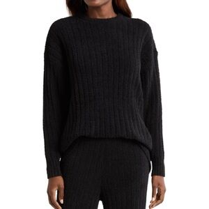 UGG Riz Rib Oversized Black Cozy Chenille Sweater